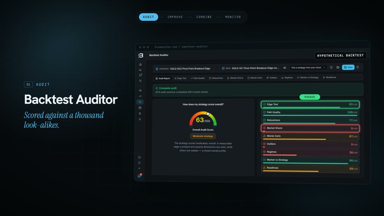 Backtest Auditor report with the nine checks
